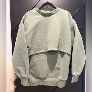 Latched Mama Sage Green Cropped Layered Sweatshirt